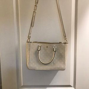 Tory Burch Ivory Leather Satchel